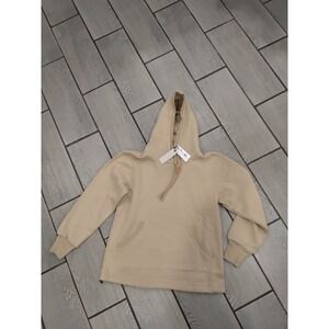 Martha Stewart Everyday Women's Cream Beige Fleece Lined Hoodie Pullover Size XS